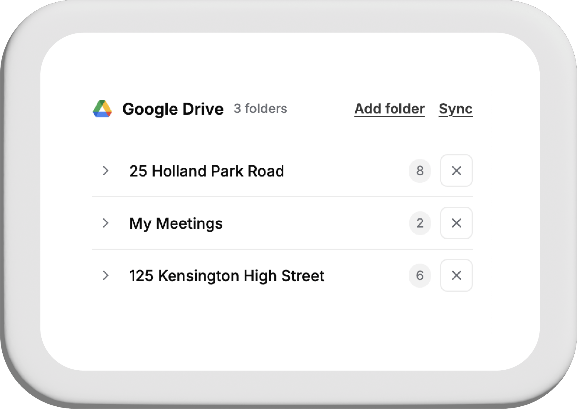 Folder selection in Oku